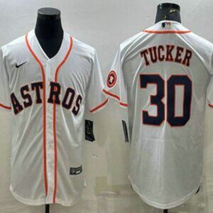 30 Kyle Tucker White With Patch Stitched Jersey